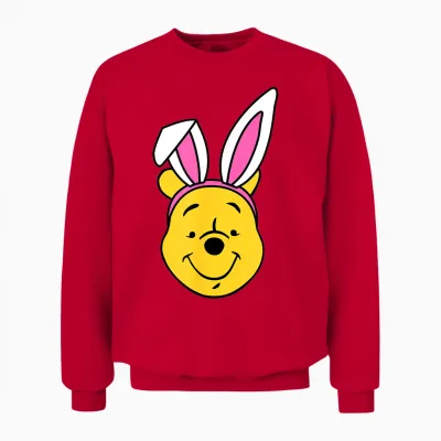 Amazon Essentials Disney Winnie the Pooh Spring Easter Bunny Ears Unisex Sweatshirt - Red