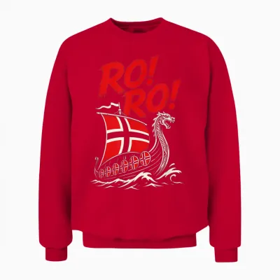 Ro Ro Norwegen Lustiges Wikingerschiff Heia Norge Norwegische Fans Unisex Sweatshirt - Red