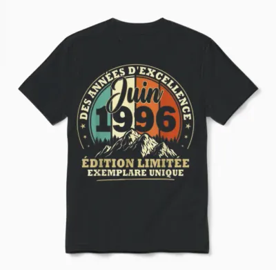 Vintage Juin 1996 Cadeau Anniversaire 30 Ans Hommes Femmes Unisex T-Shirt - Black