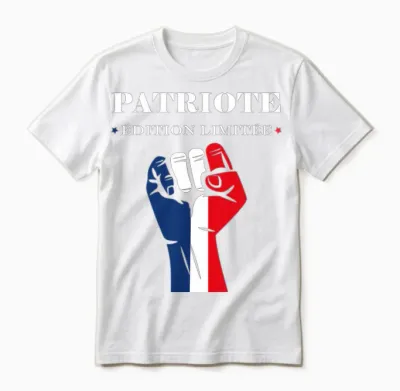 Force Drapeau Français Patriotisme Poing Levé Patriote T-Shirt Haut De Gamme Unisex T-Shirt - White