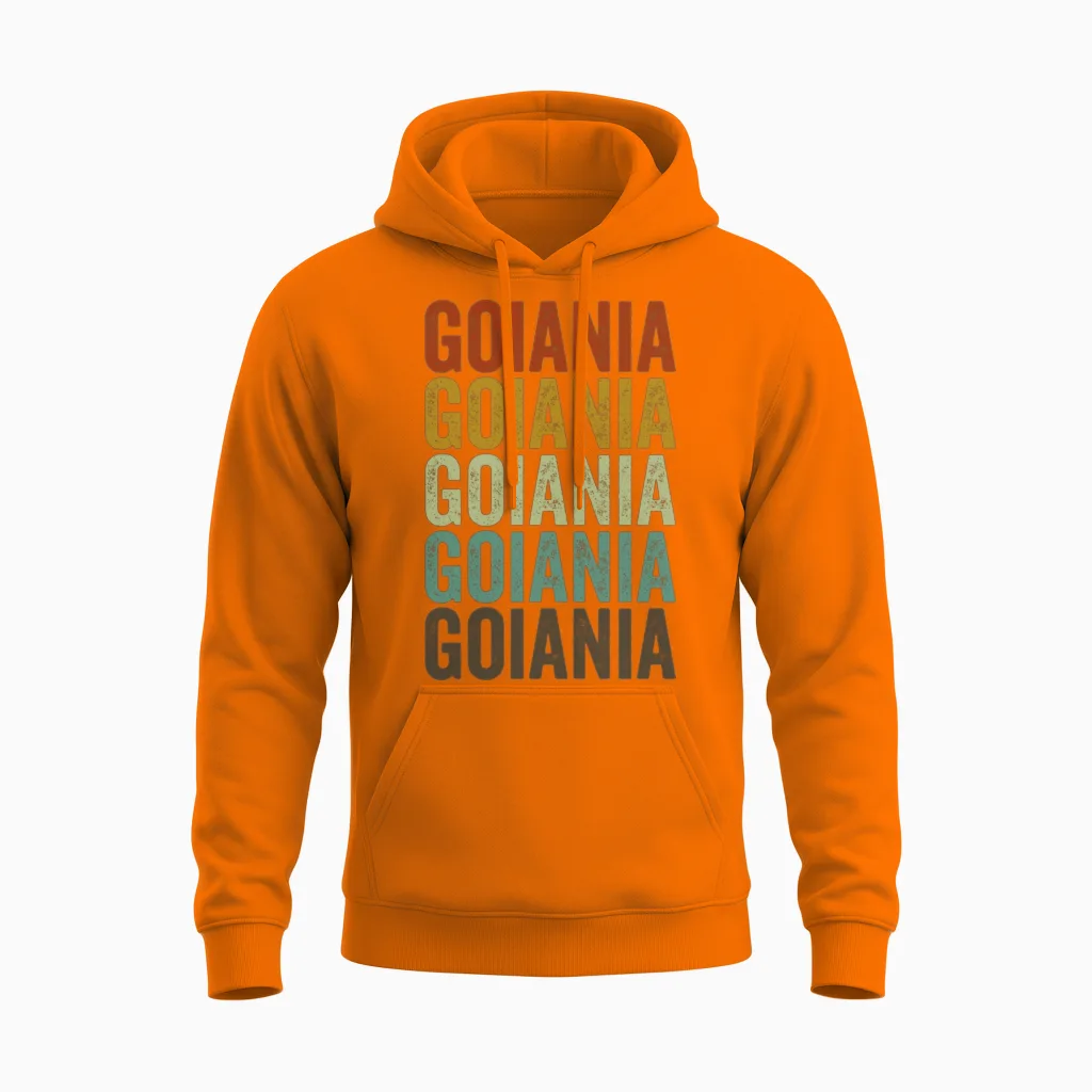 Goiania Brazil Retro Vintage Unisex Hoodie - Safety Orange