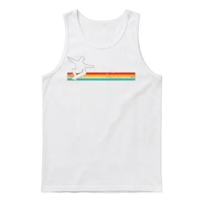 Skater Retro Unisex Tank Top - White