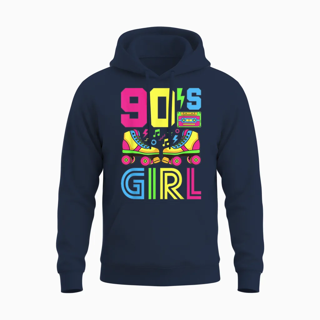 90s Girl 90s Outfit 90s Costume 90s Party 90s T-Shirt, Black Unisex Hoodie in Navy