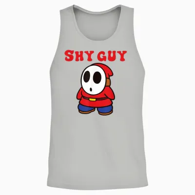 Super Mario Bros Shy Guy Simple Retro Nintendo Icon Unisex Tank Top - Ash