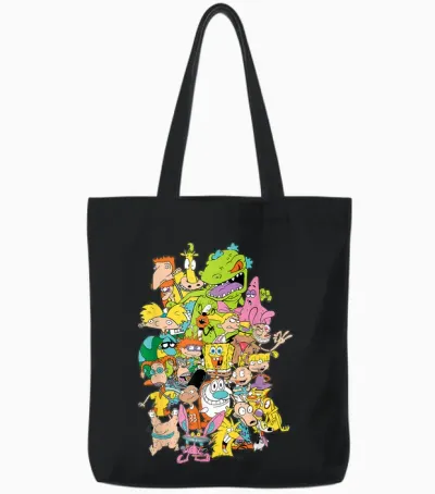 Nickelodeon Complete Nick 90s Throwback Character Tote Bags - Black