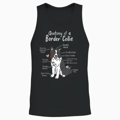 Border Collie Unisex Tank Top - Black