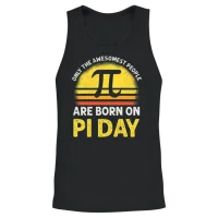 Born on Pi Day Birthday Decorations Happy 14 March Unisex Tank Top - Black – 2