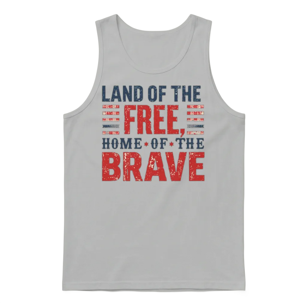 Land of the Free, Home of the Brave Unisex Tank Top - Ash