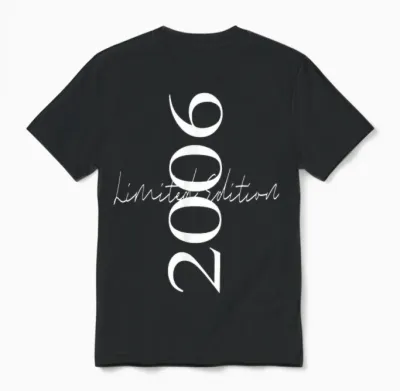 Limited Edition 2006 Anniversary 2006 Born 2006 Vintage Unisex T-Shirt - Black