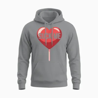 Suck Me Valentine T-Shirt, Black, S Unisex Hoodie - Sport Grey