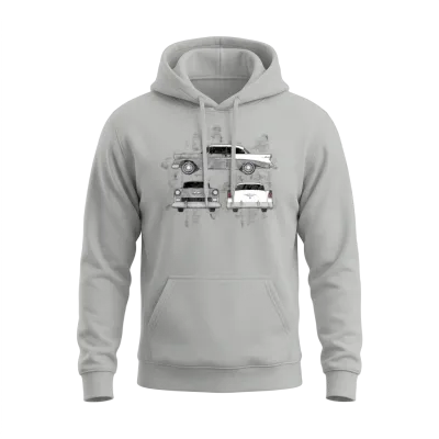 1956 Chevrolet Bel Air Sketch Silver Unisex Hoodie - Ash