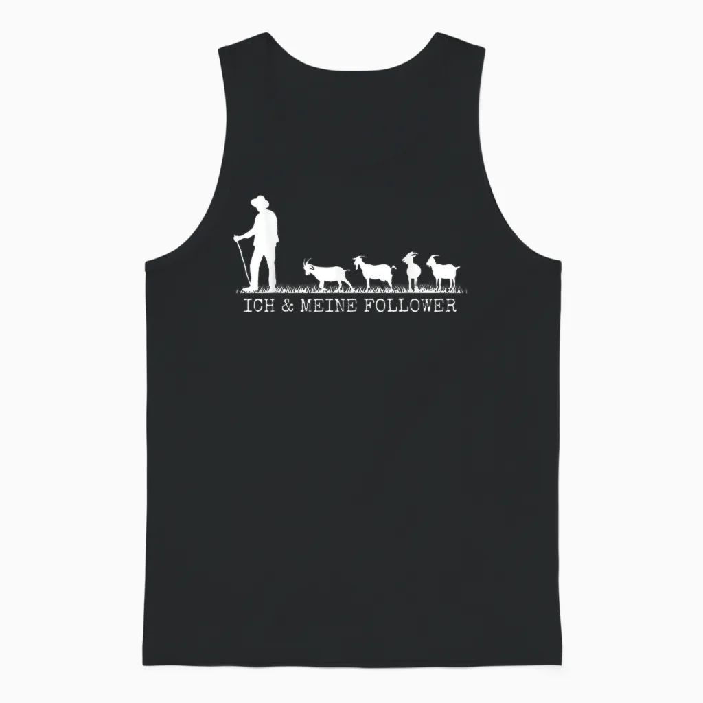 Ich Und Meine Follower Goat Holder T-Shirt, Black Unisex Tank Top in Black