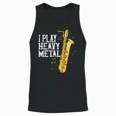 Saxophone I Play Heavy Metal Saxophonist Euphonium Baritone Unisex Tank Top - Black