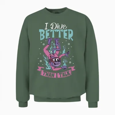 Scuba Diver Scuba Diving Gift Idea Unisex Sweatshirt - Military Green