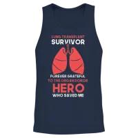 Lung Transplant Survivor Forever Grateful Unisex Tank Top - Navy – 2