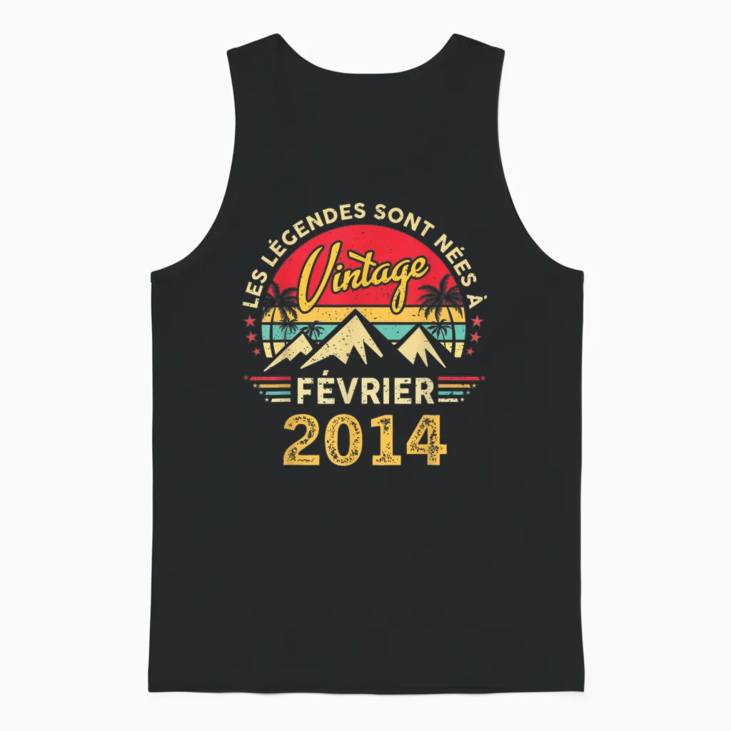 Les Legéndes Sont Neés Février 2014 12e Anniversaire Unisex Tank Top in Black