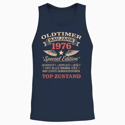 50th Birthday Man Woman 50 Years Decoration 1976 Gift Funny Unisex Tank Top - Navy