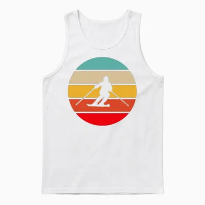 Ski Retro Unisex Tank Top - White