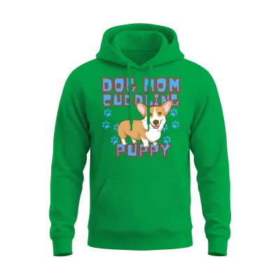 Dog Mom Cuddling Puppy Dogs Lovers Unisex Hoodie - Irish Green