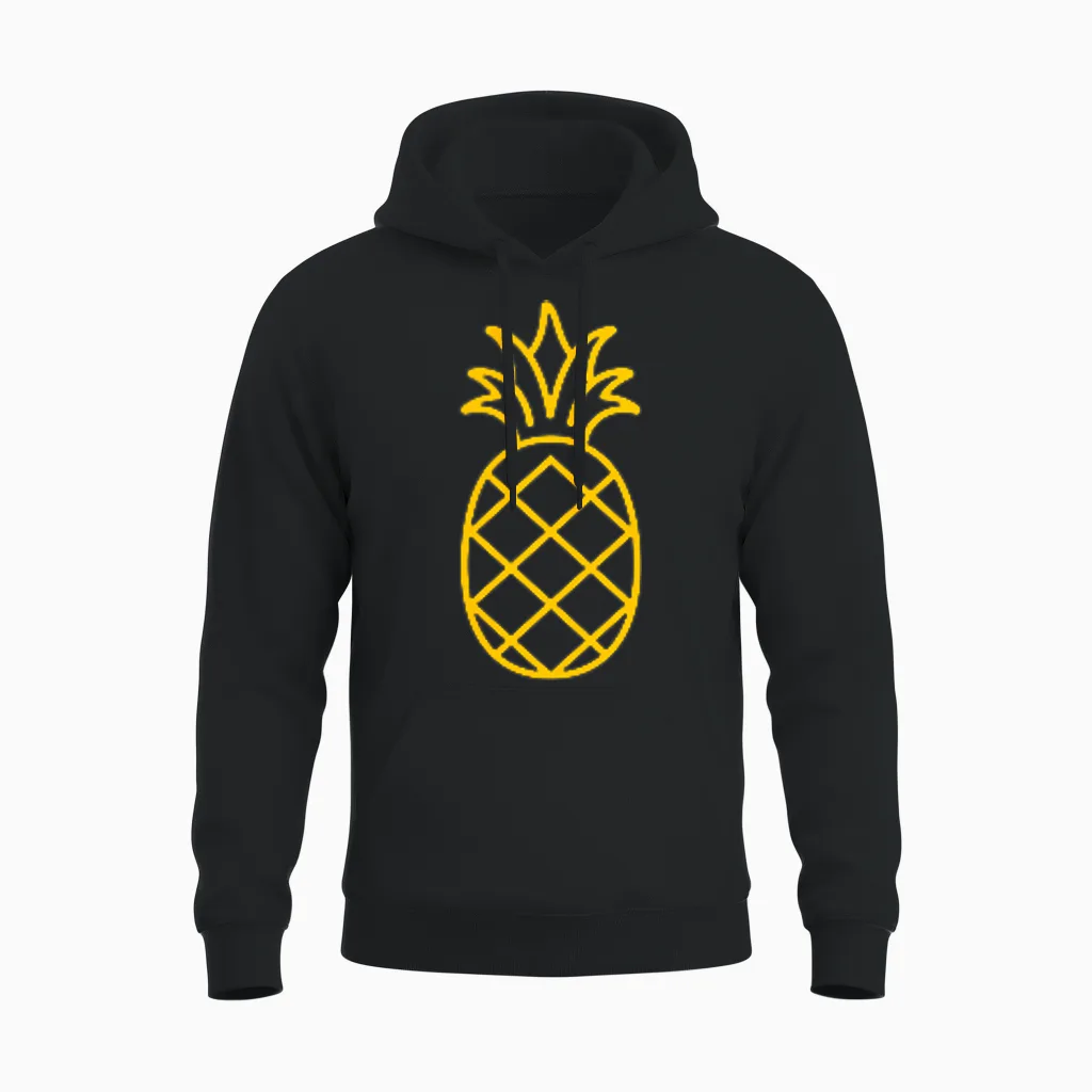 Kleine Ananasfrucht, Minimalistische Einfache Ananas Unisex Hoodie in Black