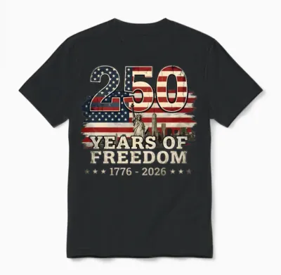 250 Years of Freedom Unisex T-Shirt - Black