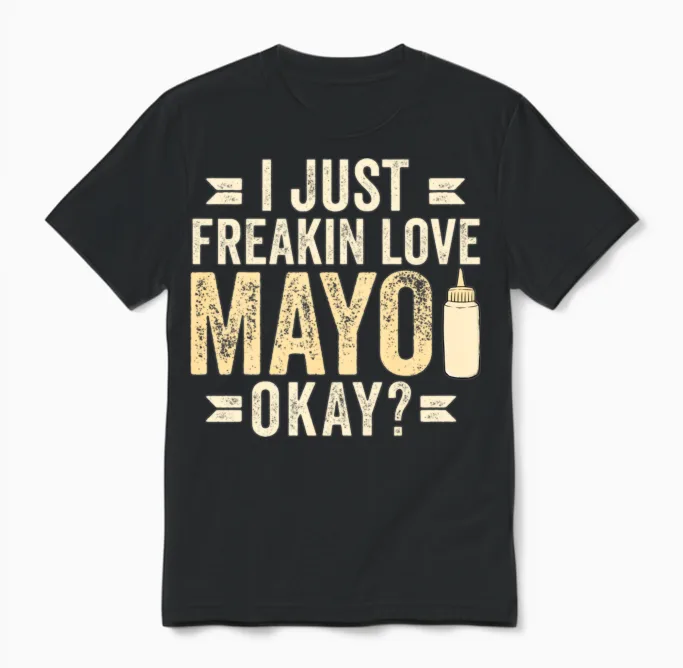 Funny Mayonnaise Unisex T-Shirt in Black
