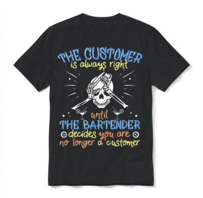 Funny Bartender Unisex T-Shirt - Black