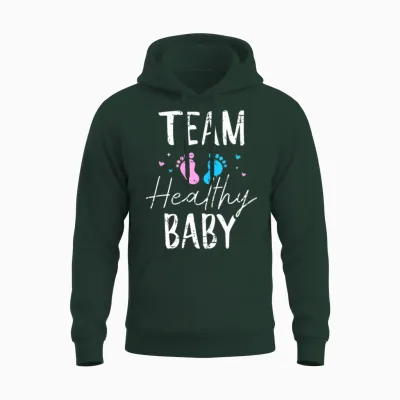 Funny Gender Reveal Team Healthy Baby Party Suppli Unisex Hoodie - Forest