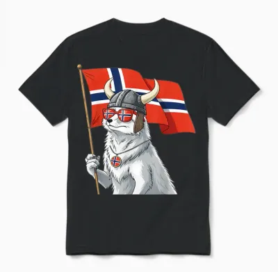 Norway Flag Norge Norwegian Pride Unisex T-Shirt - Black