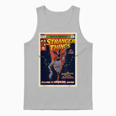Stranger Things Welcome to Hawkins Comic Cover Unisex Tank Top - Ash