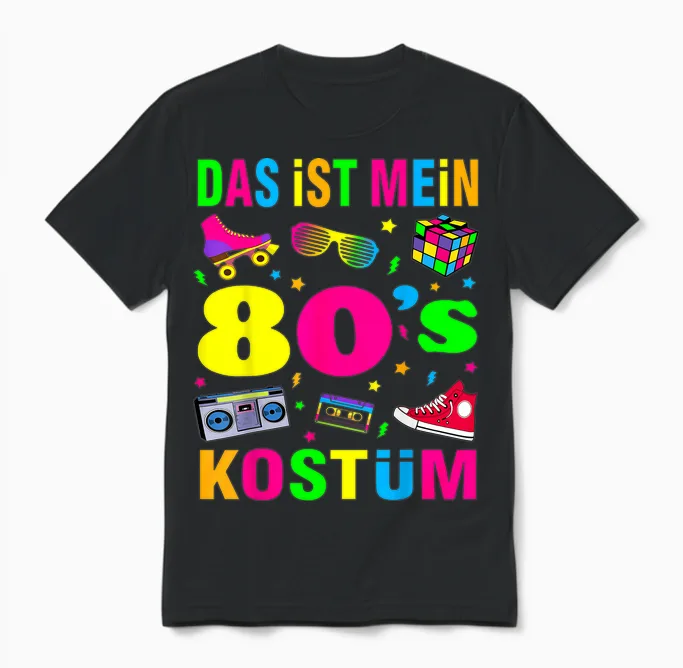 80s Theme Party 80s Costume - I Love the 80s Unisex T-Shirt in Black