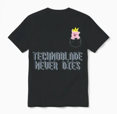 Technoblade Never Dies Merch Cosplay Gamer Unisex T-Shirt - Black