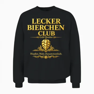 Lecker Bierchen Club Gold Member - Hopfen Malz Zusammenhalt Unisex Sweatshirt - Black
