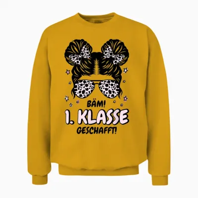 Bäm 1. Klasse Geschafft 2026 Abschluss 1. Klasse Unisex Sweatshirt - Gold