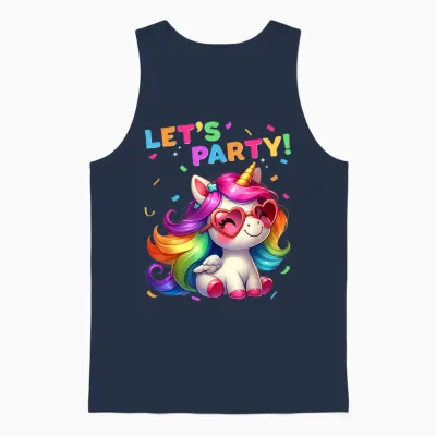 Unicorn Party Outfit Women Men Boys Girls Unicorn T-Shirt, Black Unisex Tank Top - Navy
