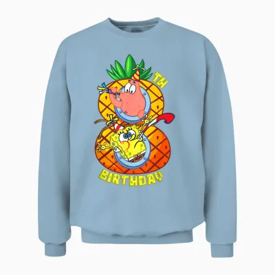 Mademark X Spongebob Squarepants - Spongebob Patrick 8th Birthday Pineapple Eighth Birthday Boy Unisex Sweatshirt - Light Blue