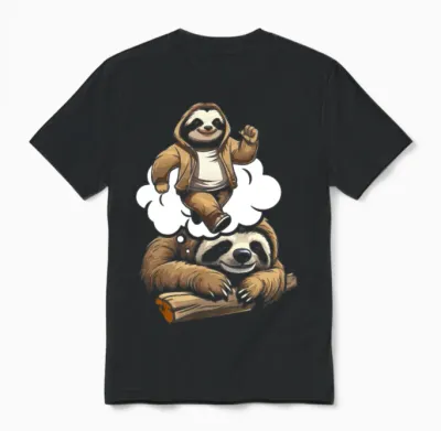 Sloth Funny Unisex T-Shirt - Black