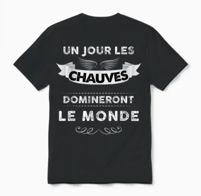 Un Jour Balds Will Dominate the World Man Baldness Unisex T-Shirt - Black