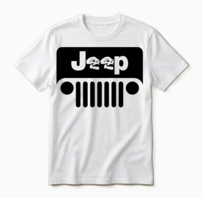 Skulls Jeep Unisex T-Shirt - White