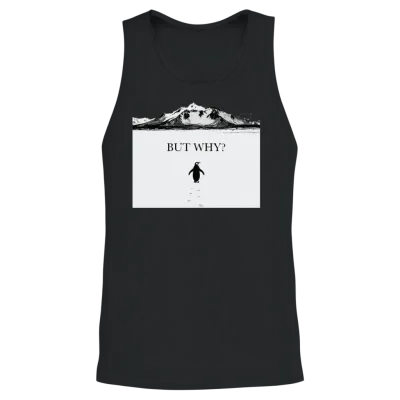 But Why Penguin, Nihilist Penguin Unisex Tank Top - Black