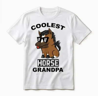 Coolest Horse Grandpa Unisex T-Shirt - White