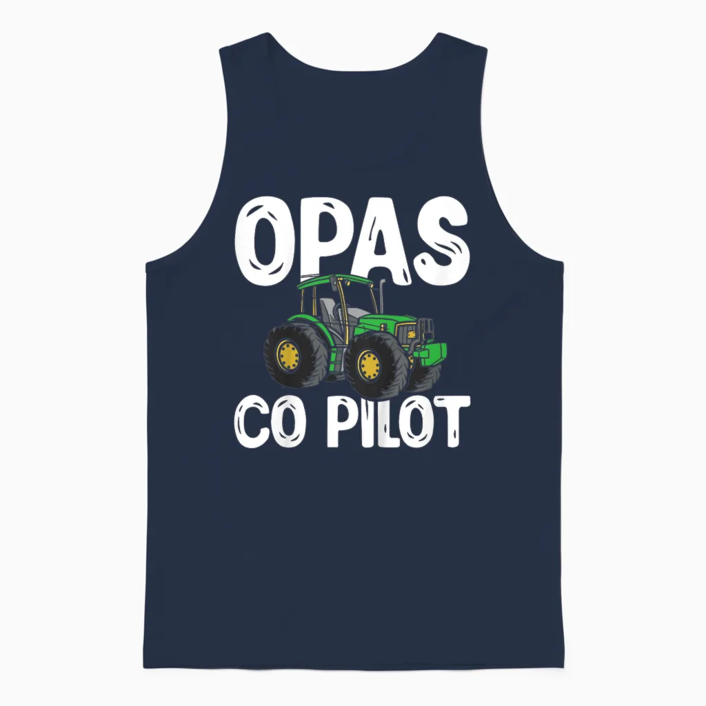 Zukünftiger Landwirt Trecker Traktor Opas Co Pilot Unisex Tank Top in Navy