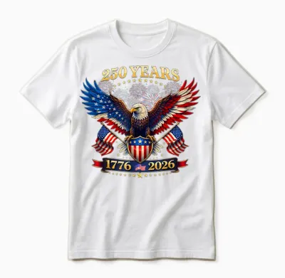 250 Years American 1776 2026 250th 4th July Independence Day Unisex T-Shirt - White
