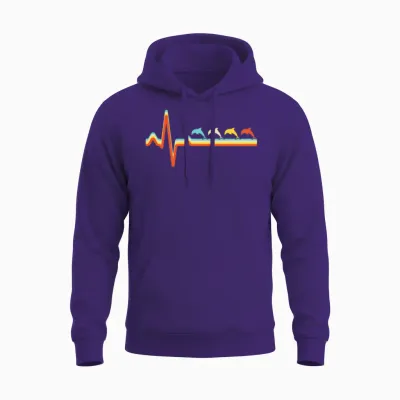 Dolphin Retro Unisex Hoodie - Purple