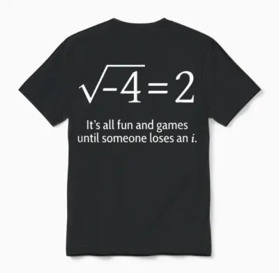 Someone Loses an I: Funny Math Short Sleeve Unisex T-Shirt - Black