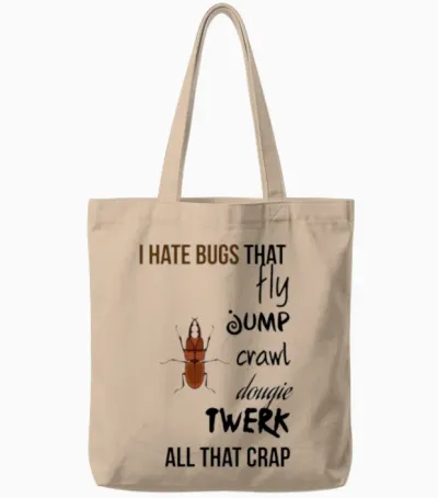I Hate Bugs Tote Bags - Natural