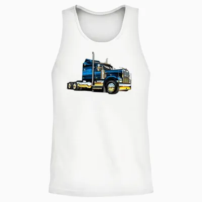 Blue Truck Unisex Tank Top - White