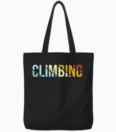 Climbing Retro Tote Bags - Black