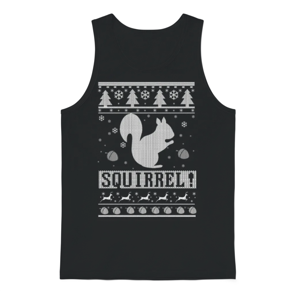 Squirrel Christmas Unisex Tank Top - Black