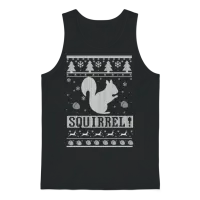 Squirrel Christmas Unisex Tank Top - Black – 1